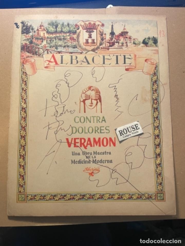 Mapas contempor&aacute;neos: ANTIGUO MAPA DE ALBACETE , PARTE POSTERIOR PUBLICIDAD . 29X23 CM. MARCAS DE BOLIGRAFO