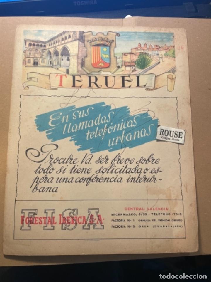 Mapas contempor&aacute;neos: ANTIGUO MAPA DE TERUEL , PARTE POSTERIOR PUBLICIDAD . 29X23 CM. MARCAS DE BOLIGRAFO