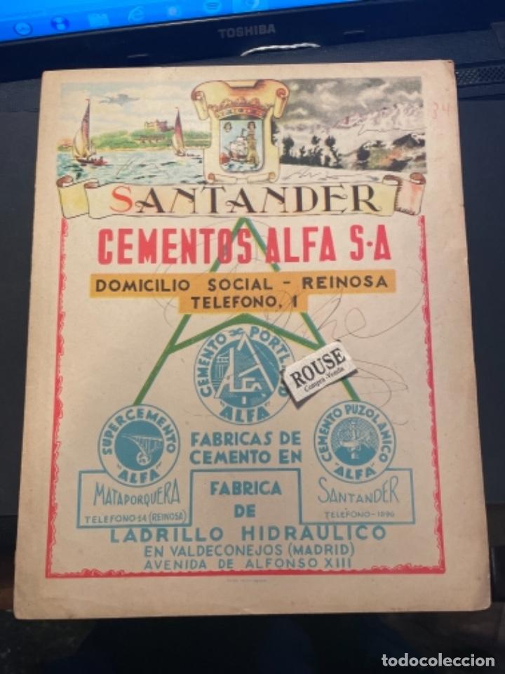 Mapas contempor&aacute;neos: ANTIGUO MAPA DE SANTANDER , PARTE POSTERIOR PUBLICIDAD . 29X23 CM. MARCAS DE BOLIGRAFO