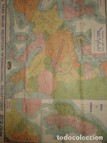 Zeitgen&ouml;ssische Karten: mapa fronteras 1939 europa publicidad radio splendid
