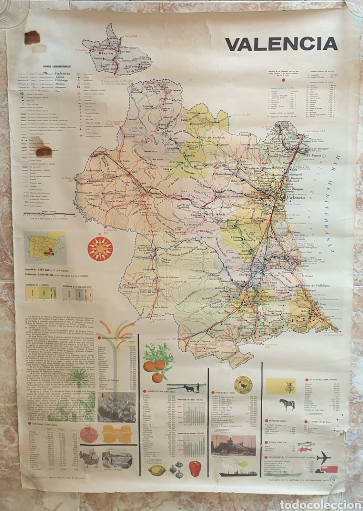 Mapas contempor&aacute;neos: MAPA PLANO DE VALENCIA AGUILAR S.A. EDICIONES 1964 RARO UNICO - Foto 1