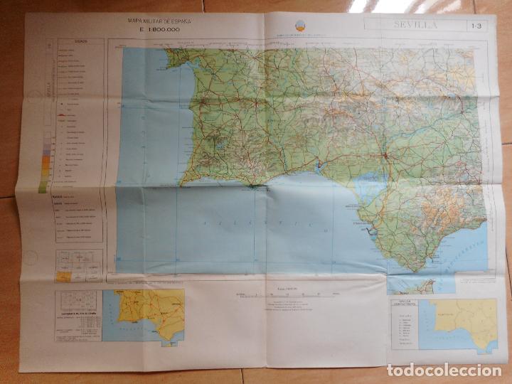 Mapas contempor&aacute;neos: ANTIGUO MAPA.SEVILLA .SERVICIO GEOGRAFICO EJERCITO. 1976-1989