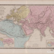 Mapas contemporáneos: MAPAMUNDI ANTIGUO SIGLO XIX MUNDO ANTIGUO EUROPA AFRICA ASIA 1860 - J.A. GOUJON. Lote 294118183