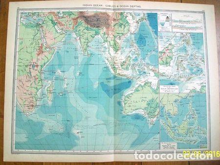 Contemporary maps: mapa oceano indico archipielago malayo de londres en 1950
