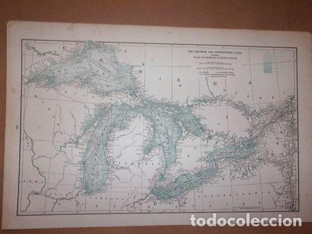 Zeitgen&ouml;ssische Karten: mapa estados unidos lagos del norte publicado en londres