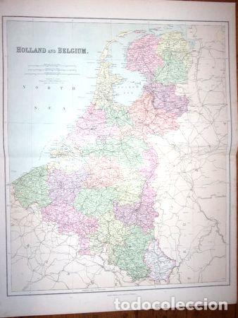 Zeitgen&ouml;ssische Karten: mapa original holanda y belgica publicado en londres en 1896