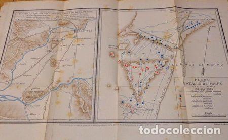 Zeitgen&ouml;ssische Karten: plano de la batalla de maipo y teatro de operaciones