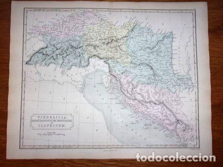 Zeitgen&ouml;ssische Karten: mapa vindelicia illyricum original de londres 1861
