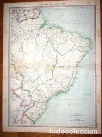 Zeitgen&ouml;ssische Karten: brasil mapa original publicado en londres en 1903