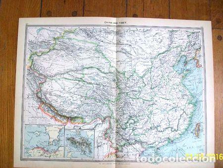 Contemporary maps: mapa de china y tibet publicado en londres en el ano 1950