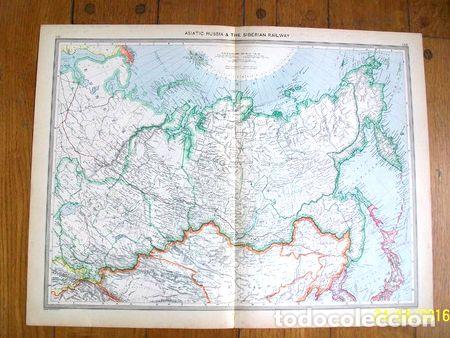 Contemporary maps: mapa rusia asiatica y tren siberiano publicado en 1950