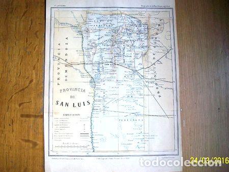Contemporary maps: mapa provincia de san luis grabado original de 1889