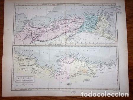 Contemporary maps: mapa africa septentrional original de londres 1861