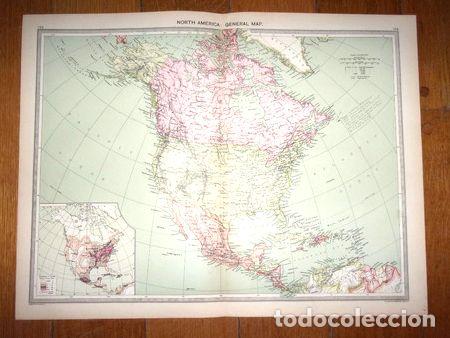 Contemporary maps: america del norte central y antillas mapa publicado en 1903