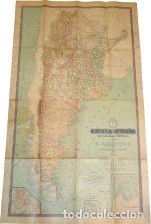 Contemporary maps: mapa republica argentina red caminera principal 1950