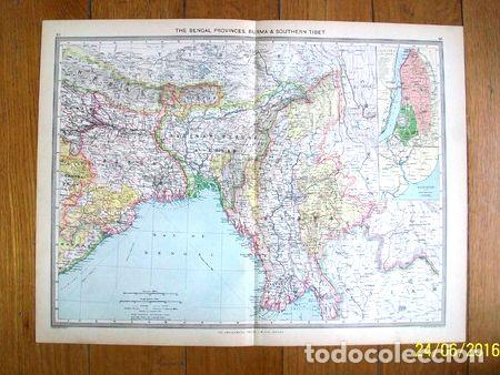 Contemporary maps: mapa provincias de bengala burma y sur de tibet