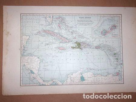 Contemporary maps: mapa islas del caribe publicado en londres en 1930
