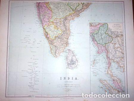 Mapas contempor&aacute;neos: mapa original india parte sur publicado en londres 1896