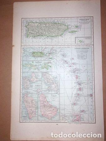 Mapas contempor&aacute;neos: mapa puerto rico y antillas publicado en londres en 1930