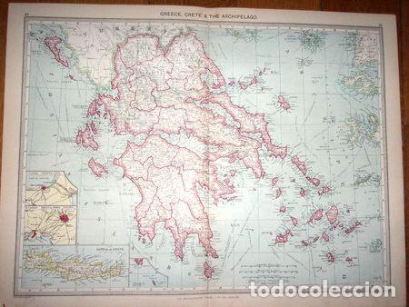 Contemporary maps: grecia creta y el archipielago mapa de londres en 1903