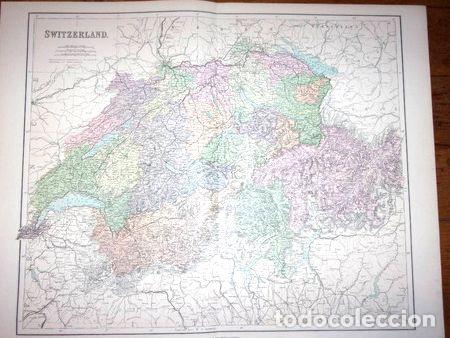 Zeitgen&ouml;ssische Karten: mapa original suiza publicado en londres en 1896