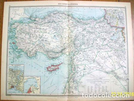 Zeitgen&ouml;ssische Karten: mapa asia menor y armenia publicado en londres en 1950