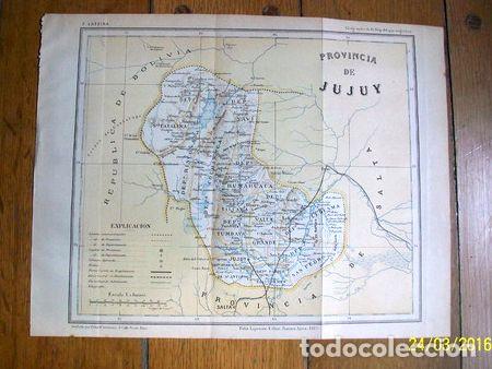 Mapas contempor&aacute;neos: mapa provincia de jujuy grabado original de 1889