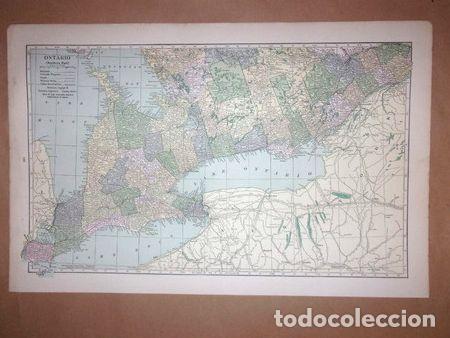 Mapas contempor&aacute;neos: mapa ontario parte sur publicado en londres en 1930