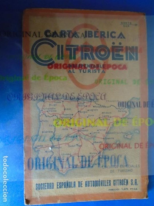 Mapas contempor&aacute;neos: (RE-211100)CARTA IBERICA CITROEN. MAPA. CUADRO DE DISTANCIAS. CONSESIONARIOS...