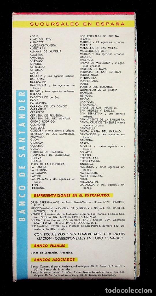 Mapas contempor&aacute;neos: MAPA DE ESPA&Ntilde;A. BANCO SANTANDER. 1966. - Foto 2