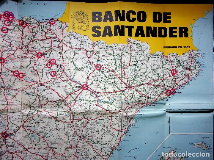 Mapas contempor&aacute;neos: MAPA DE ESPA&Ntilde;A. BANCO SANTANDER. 1966. - Foto 3