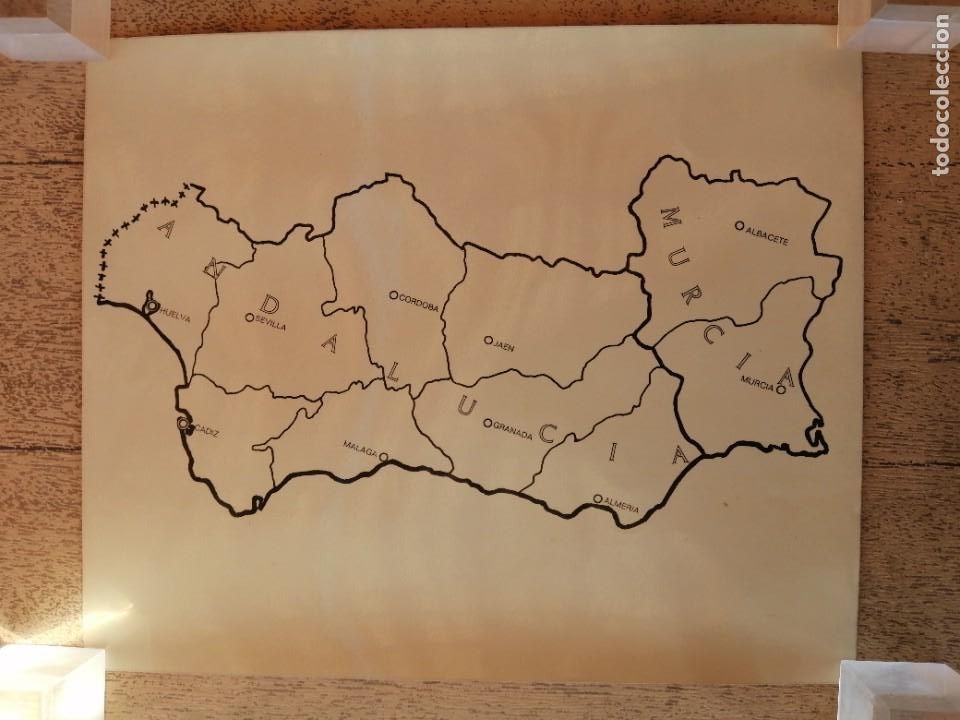 Mapas contempor&aacute;neos: Antigua l&aacute;mina Regiones de Espa&ntilde;a Plastificada