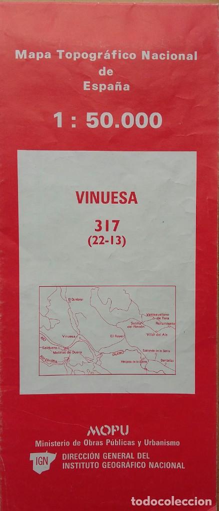 Mapas contempor&acirc;neos: Mapa topogr&aacute;fico Nacional de Espa&ntilde;a 1:50000 Vinuesa - Soria 317 (22-13) MOPU 1989