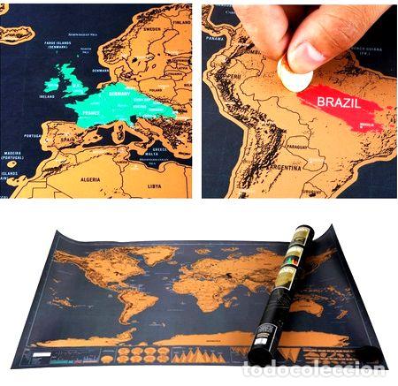 Mapas contempor&acirc;neos: mapa raspadita mapamundi praspar deluxe 59x83 artico store