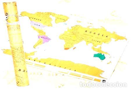 Mapas contempor&acirc;neos: mapa raspa planisferio scratch map 88 x 52 cm