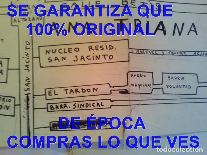 Mapas contempor&acirc;neos: MAPA ORIGINAL SEVILLA JOSE MARIA MENA HISTORIADOR SEVILLANO DIBUJADO PARA ALGUNA DE SUS OBRAS 100X70