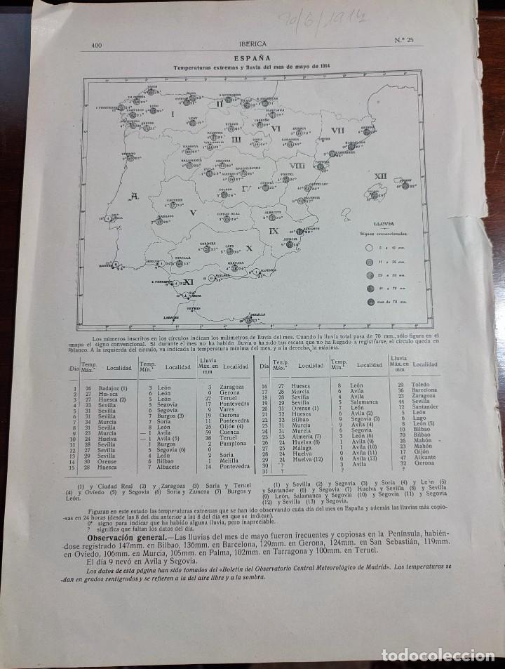 Mapas contempor&acirc;neos: MAPA TEMPERATURAS EXTREMAS Y LLUVIA DE ESPA&Ntilde;A MES DE MAYO REVISTA IB&Eacute;RICA 1914