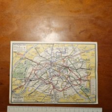 Mapas contemporáneos: ANTIGUO PLANO DEL METRO DE PARIS AÑOS 60 - REVERSO OFICINAS DE BANESTO. Lote 307628668