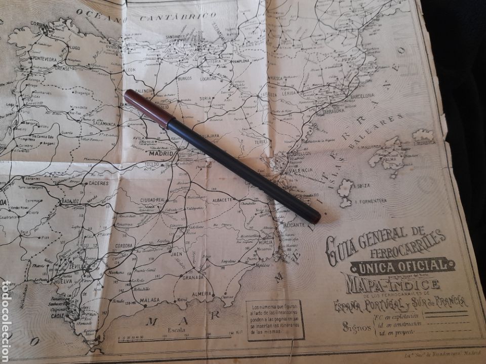Contemporary maps: Mapa &Iacute;ndice de los Ferrocarriles de Espa&ntilde;a, Portugal y Sur de Francia