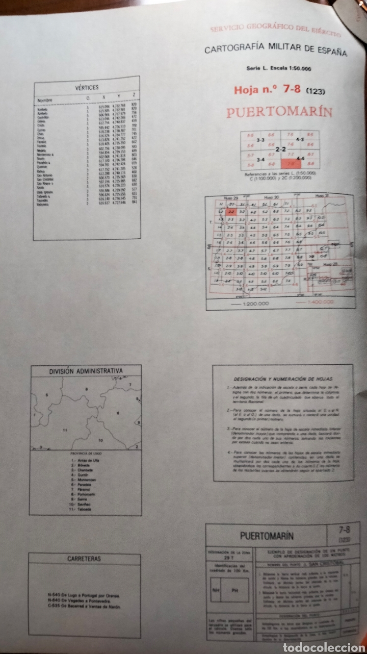 Mapas contempor&aacute;neos: Mapa general de puertomarin. Mapa militar ( Lugo) . - Foto 6