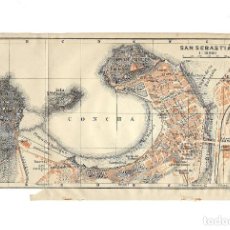 Mapas contemporáneos: 1913 MAPA PLANO DE SAN SEBASTIÁN ORIGINAL BAEDEKER EDITADO EN LEIPZIG ALEMANIA - PERFECTO ESTADO. Lote 312967668