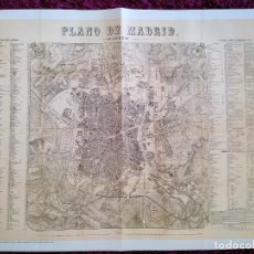 Mapas contemporáneos: PLANO DE MADRID 1866 FACSÍMIL ILUSTRACIÓN DE MADRID J. P. MORALES 2010 CONTIENE ESTUDIO. Lote 312977053