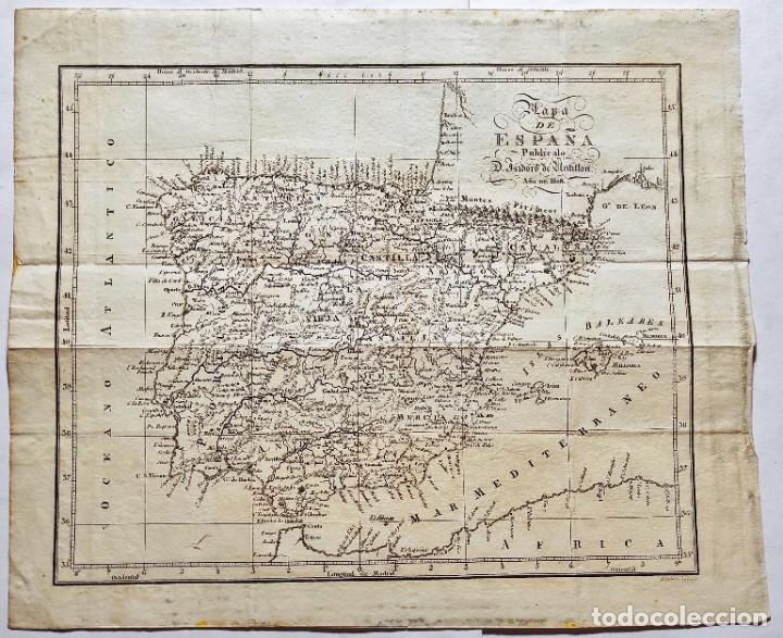 Contemporary maps: GRABADO. MAPA DE ESPA&Ntilde;A, ISIDORO ANTILL&Oacute;N, 1808.