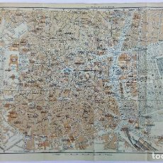 Mapas contemporáneos: 1913 MAPA PLANO DE MADRID ORIGINAL BAEDEKER ED. LEIPZIG -PERFECTO ESTADO. Lote 313214853
