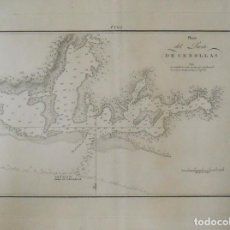 Mapas contemporáneos: MAPA PLANO DEL PUERTO DE CEBOLLAS. CUBA. Nº 398. GRABADO. HIDROGRAFÍA. MADRID. 1818. CARTA NAÚTICA.