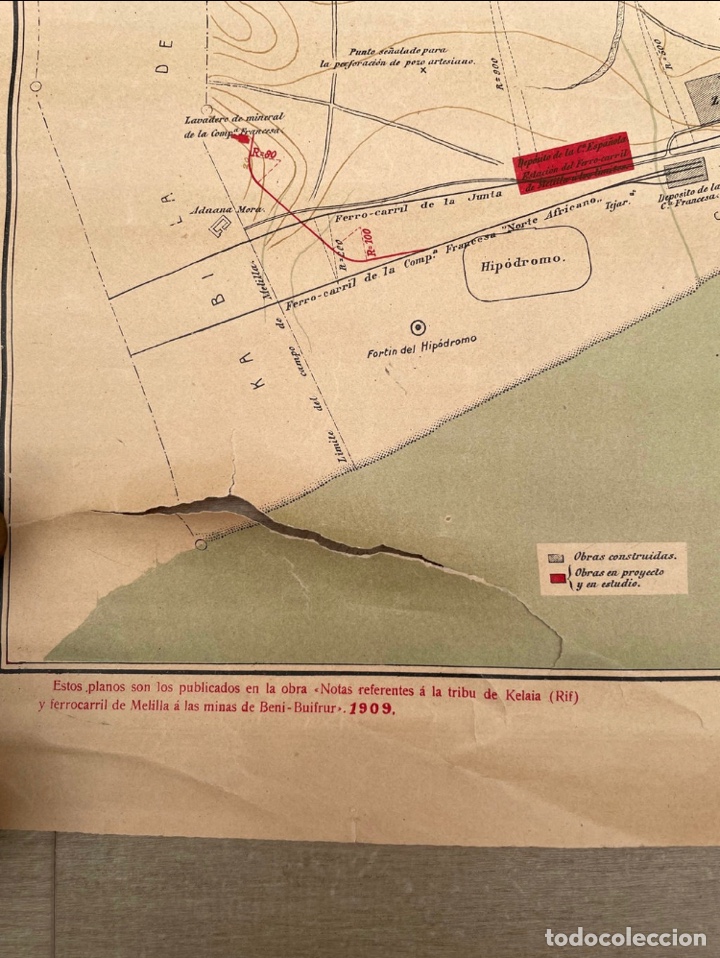 Mapas contempor&aacute;neos: Mapa de la ciudad de Melilla 1909 - Foto 10