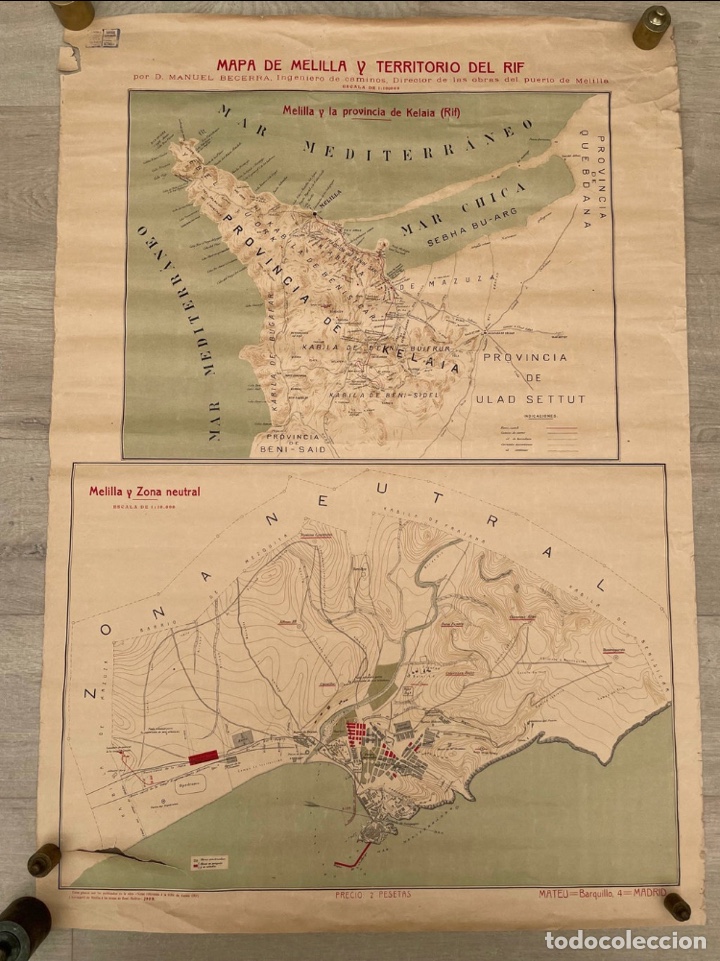 Mapas contempor&aacute;neos: Mapa de la ciudad de Melilla 1909 - Foto 1