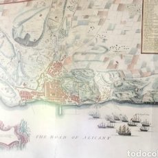 Mapas contemporáneos: MAPA ALICANTE SIGLO XIX - GUERRA DE SUCESION 1751 - GRABADO AL COBRE Y COLOREADO. Lote 313875358
