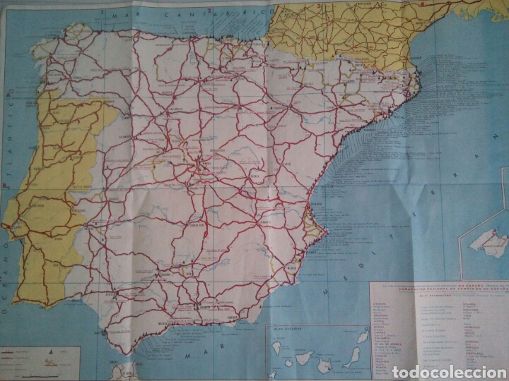Mapas contempor&aacute;neos: Dos Mapa de los campings de Espa&ntilde;a en 1967 y 1968 - Foto 2