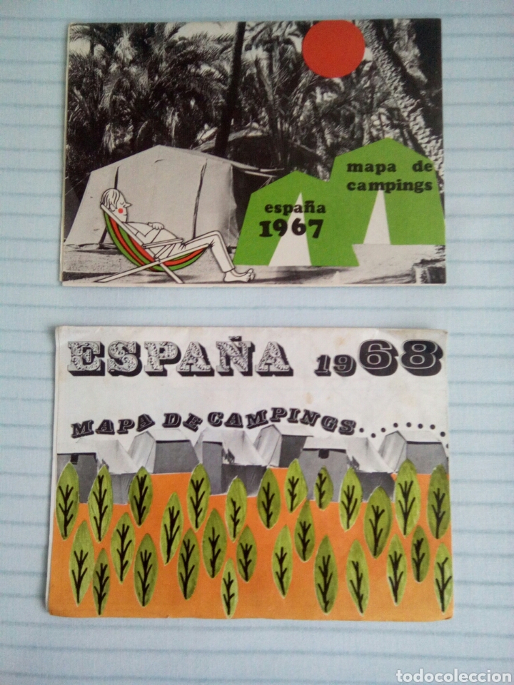 Mapas contempor&aacute;neos: Dos Mapa de los campings de Espa&ntilde;a en 1967 y 1968 - Foto 1